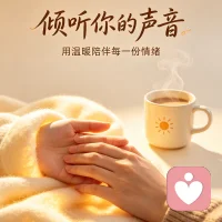 生活细碎万般愁，满腹心事无处留
成年人最需要的从来不是道理
而是一个愿意认真听你说话的人
我守一方安静天地
接纳你所有情绪，安抚你所有心绪
私密倾听，暖心相伴配图