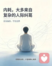 内耗大多来自复杂的人际纠葛。适当抽身，守住边界，舒服的关系才值得用心维系。配图