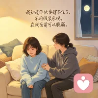 我知道你快要撑不住了，不用假装乐观，在我面前可以脆弱。配图