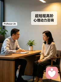 来访者：为什么普通咨询只要300元，您的收费是1000元/次？
Professor Jin：我做的是1-3次超短程高阶心理动力咨询，需快速锚定问题、追溯童年根源并完成修通，考验精准判断与个案解读能力，属于督导级技术，普通咨询师难以驾驭。它源自精神分析，但和耗时漫长的经典分析不同，全程高度聚焦。本咨询适合人格稳定、认知水平高、愿意探索过往的人群。目前国内高阶督导类咨询，市场价普遍在2000元/次。配图