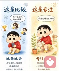停止自我内耗，学会温柔接纳自己

我们很多人从小到大，都习惯用苛刻的标准捆绑自己：出错先全盘责怪自己，不敢拒绝别人一味讨好；遇事只会指责推卸，想做的事反复拖延不敢起步；总盯着别人的节奏暗自焦虑，身心疲惫也咬牙硬撑。
这些消耗自我的思维模式，大多藏在原生家庭、成长经历里，困住无数大人与孩子。
真正的成长，是学会转换心态：接纳自己的不完美，勇敢设立人际边界；遇事聚焦解决问题，从小行动突破焦虑；专注自身节奏，累了允许自己好好休息。
不必逼自己时刻完美，看见自身努力，懂得善待内心，慢慢修正，就能从内耗里长出力量，拥有松弛舒服的人生状态。

你是不是也常常陷入自我消耗、和自己较劲？配图