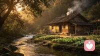 山林守心合道

半山腰一间矮矮的土屋，墙皮磨得发旧，屋后堆着晒干的柴捆。

四周大大小小的山石蹲在各处，老树干稳稳扎在石缝里，坡上野草一层一层铺得厚实。

山涧的溪水慢慢淌，撞在石头上叮咚响，不急躁，绕着障碍慢慢往前流。

晨起随手捡几把干柴，灶上烧一壶粗茶，水汽慢悠悠往上飘。抬眼就能看见云絮慢悠悠擦过山头，风吹过林子，草木轻轻晃，该抽芽的时候长叶，到时候自然枯黄，半点不勉强。

山里的草木山石各过各的日子，互不掺和拉扯，没人攀比，也没有闲话是非。

我守着这间小屋，喝茶看云，只打理自己的心绪，山下旁人的纠结烦恼一概不插手。

万物顺着天性安稳度日，人沉下心守着平淡烟火，这就是最实在的道。配图