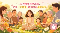 允许情绪自然流淌，允许一切发生，我始终在身旁陪伴。