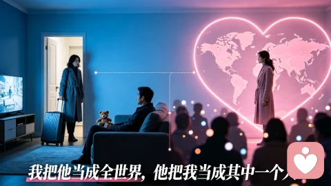 我把他当成全世界，他把我当成其中一个人