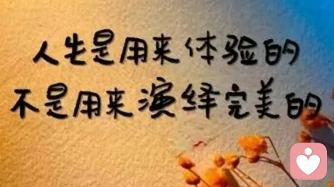 生活是用来体验的 ,不是用来演绎完美的