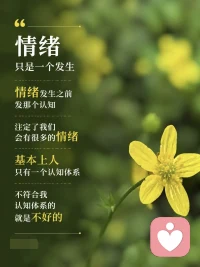 不是要有一个稳定的情绪，而是能稳住情绪。是情绪来了，看到情绪，不被情绪拽着走。情绪就像调味品，无油盐酱醋的菜，就索然无味了。情绪就像天气，有风有雨，风来了就走慢一点，雨来了就撑开伞。它不可能一年四季都是晴空万里。