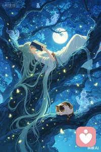 月下书仙
寒窗书生日夜苦读，深夜常有清风入窗，整理散乱书卷。无人知晓是何方来客，只每逢书生疲惫倦怠，便有淡淡墨香萦绕，抚平焦躁心绪。多年后书生功成名就，回望旧居，才知是隐居书灵，默默相伴数载。配图