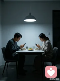 同在一个屋檐下生活，作息同步、三餐相伴，精神上却彻底疏离，遇事不商量，委屈不倾诉，快乐不分享，看似完整的关系，只剩空洞外壳。