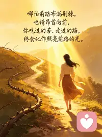  哪怕前路布满荆棘，也请昂首向前，你吃过的苦、走过的路，终会化作照亮前路的光。配图