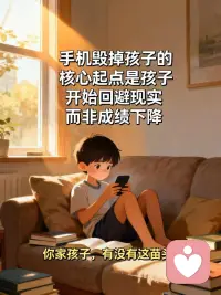 所有玩手机的孩子，成才的很少。

每天抱着手机的孩子，
不是打游戏就是刷视频。
孩子沉迷手机，
最先废掉的不是成绩，是脾气。”
沉迷手机的孩子日常状态十分典型。
你有没有发现？
叫他吃饭，头都不抬。
让他放下手机写作业，
他说“打完这把”。
你不小心挡到屏幕，
他立刻翻脸。
孩子沉迷手机后会逐渐对现实事物失去兴趣。
不是他在玩手机，
是手机在玩他。
慢慢地，
他对所有事情失去兴趣。
看书没意思，
运动没意思，
和人聊天也没意思。
能让他眼睛一亮的，
只有那块小屏幕。
沉迷手机最严重的危害是让孩子丧失直面问题的能力。
最可怕的不是成绩下滑，
是他慢慢不会解决问题。
孩子遇到各类现实问题时第一反应是躲进手机世界逃避。
考试考砸了，
不会想“哪里没学好”，
先打开游戏逃避。
和同学闹掰了，
不会想办法解决，
只会低头刷手机。
受了委屈，
第一反应是躲进游戏世界。
遇到难受的事，
也是一样。
长期沉迷手机逃避现实会让孩子养成回避问题的处事习惯。
他不是在长大，
是在变老。
变得不会面对现实，
一遇到事就躲。
躲不了就烦，
烦了就继续用手机麻痹自己。
逃避习惯的养成远比成绩下滑更难挽回。
成绩掉下来还能补，
但养成逃避的习惯，
才是真正的麻烦。
手机毁掉孩子的核心起点是孩子开始回避现实而非成绩下降。
手机毁掉一个孩子，
从来不是从分数开始，
而是从他不想面对现实开始。
可以自查自家孩子是否出现沉迷手机的相关苗头。
你家孩子，
有没有这苗头？