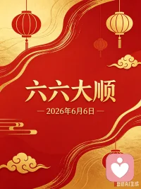 2026.06.06 周六，四重六齐聚，六六大顺！
祝愿大家往后生活顺风顺水，家人平安，万事称心🍀