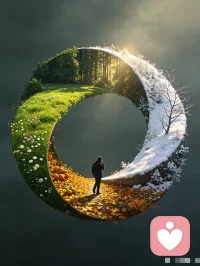 人这一生，都在心境里不断轮回，状态反反复复。
回头看曾经的想法与抉择，时常恍惚，不敢相信那是从前的自己。
每个人不同阶段都有专属心念频率，频率不同，所见、所思、所遇全然不同。
高频安稳，便吸引温柔顺遂的人与事；
低频内耗，便纠缠烦躁内耗的人和境遇。
修行，不过是持续调频，稳住自己，遇见更好的一切。配图