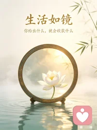 生活就是一面镜子，输出什么，便回馈什么。
善念、温和、正向的言语，终会回流美好；
抱怨、戾气、消极的思绪，只会困住自身。
日日自省，觉察念头、言行，修心亦是修人生。