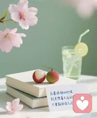 🌸 最难时，先好好过完今天
（书页旁荔枝衬着樱花，便签写“在最艰难的时候，别老想着太远的将来，只要鼓励自己过好今天就好”）
▫️世界太多猝不及防，
那些糟心事根本不配占你的情绪——
最难的时候，别盯着遥远的将来慌，
先把“今天好好过”这件事，稳稳接住。
▫️岁月静好是片刻，一地鸡毛是日常：
哪怕世界偶尔凉薄，心里也要种满繁花；
浅浅喜欢，静静去爱，
懂了就释怀，不惊艳谁，只温柔自己的岁月。
▫️望远处是风景，看近处才是人生：
落落大方好好活，
余生只说温暖的话，不聊悲伤的事，
把今天过舒服，就是给生活最好的回应。
人生是场体验，尽兴就好，
先把今天攥在手里，明天自会有明天的光