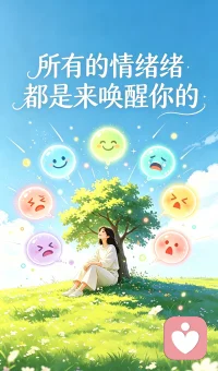 1. 情绪从不是枷锁，而是唤醒自我的钟声。
​
2. 突如其来的负面情绪，大都是童年未被抚平的伤痕，在相似场景里悄然苏醒。
​
3. 不抗拒情绪，不苛责自己，情绪爆发之时，便是疗愈自我之日。
​
4. 本心本自澄澈，创伤如雾遮眼；观照情绪，便是拨云见心。
​
5. 接纳每一种情绪，觉知每一次心动，生活处处皆是修行道场。配图