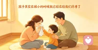 孩子在很小的时候就已经在给我们尽孝了
我们一身毛病，孩子全盘接纳；
别再一味要求、控制孩子。
放下执念，还给孩子自在人生。配图