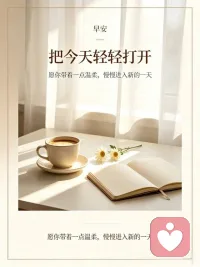 推开清晨的光，告别昨日失意。生活有风雨也有暖阳，放宽心态，少一点焦虑，多一点从容，用心迎接今日所有际遇。