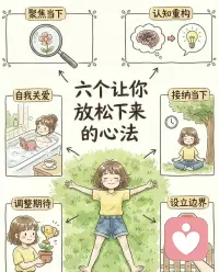 [太阳]六个让你放松下来的心法
你不必等到一切问题都解决了再去放松，真正的放松，始于你决定在此时此刻，以一种更清醒，更加善待自己的方式，去经历生活配图