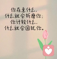 你在意什么，什么就折磨你；
你计较什么，什么就困扰你。