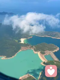 飞机窗里，藏着极美治愈蓝绿配图