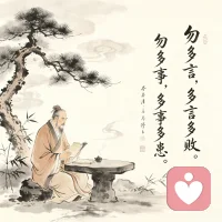 勿多言，多言多败。
勿多事，多事多患。