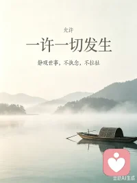 我允许万事万物，循着缘分开始，顺着轨迹发展，顺着宿命终结。
世间所有相遇与变故，从来都不是偶然。若是执着纠结、反复否定既定事实，只会困住我自己。万般世事，不如选择允许。
 
我允许所有情绪肆意出没。焦虑、委屈、难过、欢喜，都只是身体短暂的感知，本就没有对错好坏。一味压抑抵触情绪，只会不断刺伤自己。不必躲闪心绪，静静接纳便是最好的答案。
 
我允许最原始的自己。接纳我的处事方式，包容我的一言一行。旁人的眼光、外界的议论都是过客，内在的我本就蕴藏无尽智慧。不必自我怀疑，笃定本心，允许自己本来的模样。
 
我们降临人间，本意就是体验人间百态。
在分分秒秒的当下里，全然允许、认真经历、深度感受、尽情享受。
冷眼静观世事，不纠缠、不强求、不挽留，淡然允许一切发生。