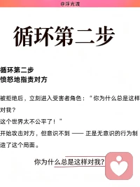 为什么总有人在亲密关系里亲手制造被拒绝

亲密关系里总有一种循环往复的困局。
有些人长久感受不到被看见、被珍视，承受冷落与拒绝，习惯性站在受害者的位置，笃定自己总是被感情辜负。回望过往的情感轨迹，不难发现，他们总会不自觉被情感疏离的人吸引，一遍遍跌进相似的困境。困住关系的从不是外部的人和事，而是一段深埋在潜意识、从未被觉察的早年心理模式。

根源：婴儿期催生的虚假掌控感
这份模式，萌于生命最初 0‑12 个月。当婴儿发出的需求迟迟得不到回应，期待反复落空，潜意识便生出一套自我保护机制。相比于猝不及防被动承受拒绝，主动引来痛苦，反倒能获得一份虚假的掌控感。
这份幼年赖以自保的生存策略，潜藏于无意识深处，等到成年，便在亲密关系中一遍遍复刻

循环第一步：无意识挑起拒绝
本能总会牵引我们靠近疏离、回避型的伴侣。
心底极度渴求亲密与关注，可向外输出的表达，却变成试探、质问，带着攻击性的索取，不断给对方施压。直至对方不堪重负向后退却，潜意识早已预判的结局如期发生。

循环第二步：陷入受害者立场，向外宣泄愤怒
被拒绝的一刻，受害者情结瞬间被唤醒。
失望与愤怒奔涌而来，我们开始控诉伴侣的冷漠，把关系僵局所有的罪责推向对方。却很难意识到，这份伤痛的拒绝，正是自己无意识的行为一步步催生而来。

循环第三步：沉溺自怜，迷恋熟悉的痛苦体验
冲突落幕之后，人会反复咀嚼过往的委屈，困在自我怜悯之中。
理智上厌恶受伤，潜意识却贪恋 “被拒绝” 。因为童年时期，痛苦曾是为数不多换来他人关注的方式，于是无意识一次次重回。
对亲密关系造成的深层损耗
一份安稳温暖的爱，反而令人心生不安。
健康松弛的相处太过陌生，便下意识制造矛盾，强行将关系拉回熟悉的痛苦剧本。很难建立平等松弛的伴侣关系，不停游走于受害者、迫害者、等待救赎者三种角色，靠着制造被拒绝，确认自我边界尚存。
 
更换伴侣，永远治标不治本。
真正的解法，是完成一场向内安静的哀悼。坦然接受：童年那个等待温柔注视的内在小孩，那份落空的期待，再也没有任何成年人可以替我们圆满。
放下对伴侣全部的爱的期待，收回向外求索的目光，转而安抚自己内心长久空缺的部分。
尾声：痛苦是信号，而非宿命
痛苦从来不是命运施加的惩罚，它只是一份提醒。分水岭，在于你是否愿意借伤痛向内探索，完成自我疗愈；还是继续循环旧剧本，一次次主动走向受伤。