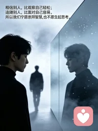  你眼中的别人，映射完整的本心
你看待世界、评判他人的标准，全部源于自己内心的底色：
心怀温柔，便总能看见别人的难处；
内心狭隘，才处处察觉他人恶意；
懂得包容，很少苛责旁人；
满心计较，凡事只看见得失。
你对外界所有评判，都是内心真实模样的投射，这才是不加掩饰、最真实的你。
