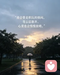 雨会带走积压的烦闷，等云层散开，心里也会慢慢放晴。