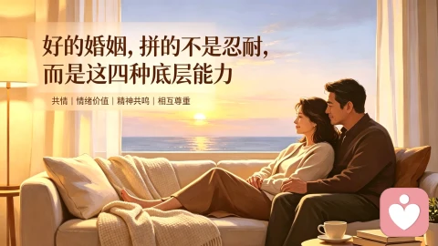 好的婚姻,拼的不是忍耐,而是这四种底层能力