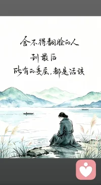 舍不得翻脸的人
到最后
所有的委屈，都是活该