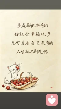多看看自己拥有的
你就会幸福很多
总盯着着自已没有的
人生就只剩遗憾