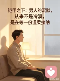 铠甲之下：男人的沉默，从来不是冷漠，是在等一份温柔接纳
 
很多女生会疑惑：明明前一秒还好好沟通，遇到压力之后男人突然闭口不谈、独自发呆，不管怎么追问都不愿倾诉，便把这份沉默定义为敷衍、不爱。
从埃里克森心理社会发展理论来看，男性从小被社会规训“不许脆弱、不能流泪、遇事自己扛”，在学龄期阶段，他们习惯把情绪向内压抑，用沉默搭建一层保护铠甲。
尤其是常年在外漂泊、独自打拼的男性，早已练就了自我消化困境的能力。不是没有委屈，而是长久以来，倾诉脆弱得到的大多是指责、说教，久而久之便关上了心门。
男人的沉默分两种：一种是刻意冷暴力回避问题，另一种是暂时抽离情绪，梳理思绪。区分二者最简单的方式：冷静过后，他是否愿意主动回头沟通。
作为倾听者我发现，治愈男性沉默的解药从来不是逼迫开口，而是温柔的接纳。不必急着追问答案，只需要告诉他：你不用一直硬撑，累了可以不用假装坚强，我愿意安安静静待在一旁听你诉说所有委屈。
真正成熟的亲密关系，允许对方有沉默的权利，既能共享喜乐，也能包容彼此独处的脆弱时刻。