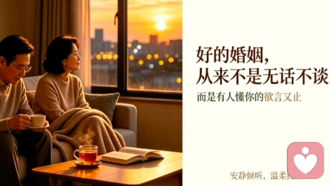 好的婚姻，从来不是无话不谈，而是有人懂你的欲言又止