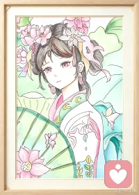 看着大姑娘画的荷花仙女，好舒服，画的过程是不是也得是开心的。