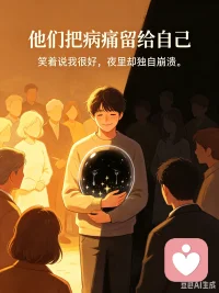 纵使万般难熬，仍要为自己活着
 
生活总会遇到对的、错的、好的、坏的。命运时常猝不及防给予我们致命一击，压得人喘不过气。它一次次重击我们的软肋，逼迫我们直面狼狈、认清现实，甚至残忍地让人产生错觉：这辈子就这样了，熬不出头、没救了。
 
可就算生活反复掌掴、反复推翻希望，我们也千万不要放弃。
 
人这一生，不是为圆满别人，而是为成全自己。我们降生在这世间，本身就是独一无二的存在，自带价值、自带意义。生活不会永远阴雨连绵，低谷总会过去，黑暗终会退场。我们唯一要做的，就是咬牙坚持、好好活着，在颠沛流离里稳住自己，在满目疮痍里尽力活得热烈、活得精彩，永远不被生活的风雨彻底打倒。
 
我始终希望，饱经内耗与痛苦的你，能好好爱惜自己，永远对生活保留一份温柔的期待。
 
抑郁是吞噬情绪的黑洞，困住灵魂、困住快乐，让人身处光明也满目黑暗；但它也是一束倔强的光，它让你比任何人都更通透、更善良、更懂得珍惜活着的每一分一秒。
 
这世间最勇敢的活着，从来不是无坚不摧，而是明明崩溃千万次，依然选择坚持、依然舍不得人间。
 
太多深陷情绪深渊的人，都在拼命硬撑。他们不是不痛，只是习惯了隐忍；不是不累，只是无人可依、无人可诉。绝大多数抑郁的人，从来不是为自己而活，是为了爱自己的人、牵挂自己的人，咬牙苦苦支撑。
 
他们拥有极强的自愈力和自控力，最擅长伪装。悄悄藏起崩溃、压住眼泪、消化绝望，把所有无助、痛苦、挣扎全部留给深夜的自己。
 
白天依旧按时生活、认真做事、承担责任，在所有人面前维持着“一切安好”的模样。笑着回应家人，从容面对生活，没人知道，他们的内心早已千疮百孔、摇摇欲坠。
 
外人只看得到你的平静、你的懂事、你的正常，
却看不到你深夜的窒息、无声的眼泪、反复拉扯的生死念头。
 
可亲爱的你，请记住：
懂事不是你的宿命，硬撑不是你的义务。
 
你不必一直坚强，不必永远体面，不必为了任何人伪装快乐。痛苦可以流露，脆弱可以存在，崩溃可以允许。
 
人生最顶级的治愈，是终于敢善待自己、接纳自己。
允许自己情绪反复，允许自己暂时低落，允许自己走得慢一点、停一停歇一歇。
 
黑暗会散，阴霾会退。
熬过无人问津的风雨，你终将成为自己的光。
 
就算全世界都不懂你，
你也要好好拥抱、好好救赎那个拼尽全力的自己！配图