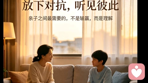 “放下对抗，听见彼此” “亲子之间最需要的，不是输赢，而是理解” “理解多一点，压力就少一点
