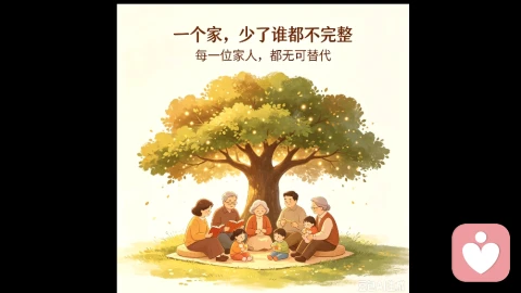 每\n家人像一棵树，每个人都是树上的一部分，少了谁都不完整。