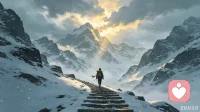 身处低谷不自弃，我命由我不由天。
无人扶我青云志，我自踏雪至山巅。
若是命中无此运，亦可孤身登昆仑。
红尘赠我三尺剑，酒换瘦马一世艰。
世人前路乃绝涧，独见众生止步前。
海到尽头天作岸，山登绝顶我为峰。
如若东山能再起，大鹏展翅九万里。
一入红尘梦易真，一朝悟透心境明。
一朝悟道见真我，昔日枷锁皆云烟。
天门将至百运开，拂尘轻笑问仙来。
何须扶我青云志，我自凌云至山巅。