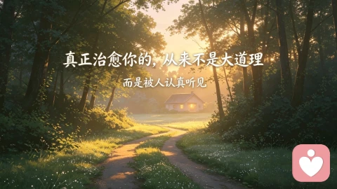 真正治愈你的,从来不是大道理,而是被人认真听见