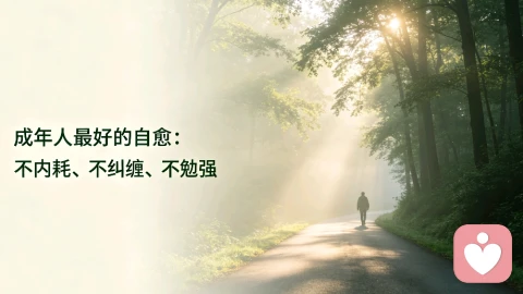 成年人最好的自愈:不内耗、不纠缠、不勉强