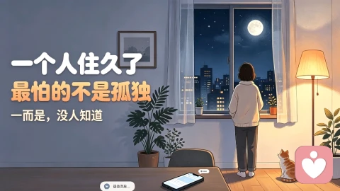 一个人住久了,最怕的不是孤独,是“没人知道”