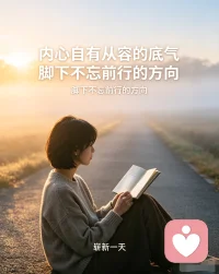 内心自有从容的底气，脚下不忘前行的方向。
既能安顿情绪，也敢奔赴前路，崭新一天☀️