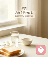 新的清晨，不必逼自己立刻活得饱满有力。
允许今天的自己，状态平平、情绪淡淡，也是一种善待。
我们总习惯追逐开心，却常常忽略：平静，本身就是一份难得的礼物。
 
今天醒来，你的情绪底色是什么样子？