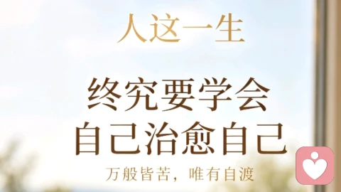人这一生,终究要学会自己治愈自己