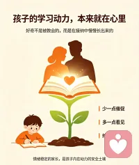 如何激发孩子的学习动力
 
每个孩子天生自带探索世界的好奇心，这就是原生的学习动力。
不少家长的痛点：耗费大量精力陪伴学习，身心疲惫，却看不到成绩提升。
很多人会陷入误区：面对孩子写作业拖拉，控制不住情绪，容易急躁发火，孩子的潜意识会接收到压力信号，在不知不觉中消磨掉孩子原本的求知欲。
唤醒内在动力，家长先要稳住自身情绪，对孩子保有一份接纳，看见孩子点滴付出，把学习主动权交还孩子，接纳学习路上的起伏，保持平和心态。家长做好后盾，孩子自会生长出自主学习的力量。