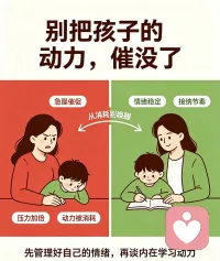 如何激发孩子的学习动力
 
每个孩子天生自带探索世界的好奇心，这就是原生的学习动力。
不少家长的痛点：耗费大量精力陪伴学习，身心疲惫，却看不到成绩提升。
很多人会陷入误区：面对孩子写作业拖拉，控制不住情绪，容易急躁发火，孩子的潜意识会接收到压力信号，在不知不觉中消磨掉孩子原本的求知欲。
唤醒内在动力，家长先要稳住自身情绪，对孩子保有一份接纳，看见孩子点滴付出，把学习主动权交还孩子，接纳学习路上的起伏，保持平和心态。家长做好后盾，孩子自会生长出自主学习的力量。