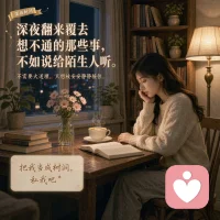 深夜翻来覆去想不通的那些事，不如说给陌生人听。不需要大道理，只想被安安静静接住。把我当成树洞，私我吧🌿
