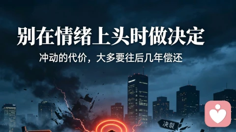 《别在情绪上头时做决定,冲动的代价,大多要往后几年偿还》