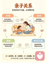🌈🌈🌈🌈亲子教育篇：
想要和孩子好好沟通，第一件事就是学会闭嘴。
不急着评判、不急于讲道理，先接纳孩子的情绪，试着站在他的角度理解。
当孩子感受到被看见，亲子之间，才有真正有效的沟通。
